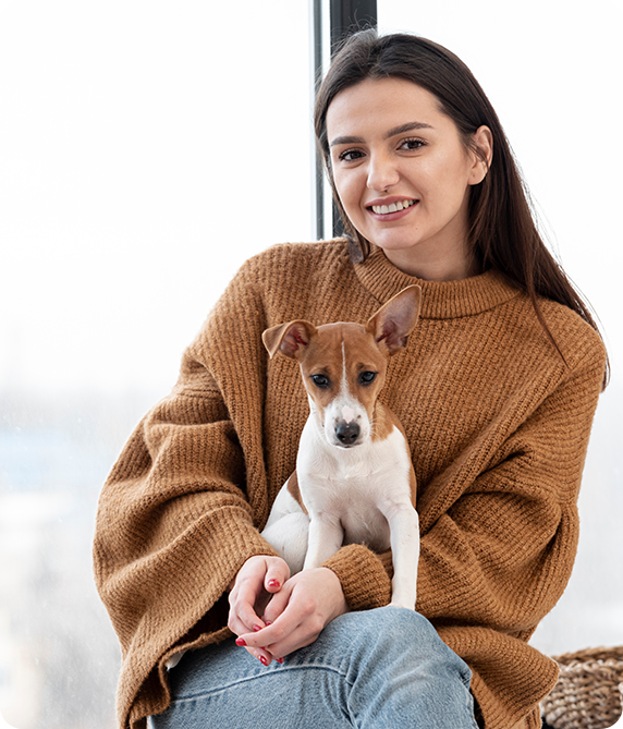 Woman with a dog